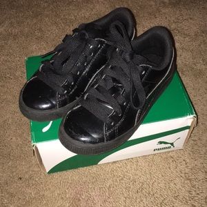 Toddler Puma Basket Classic Patent Black Sz 12c